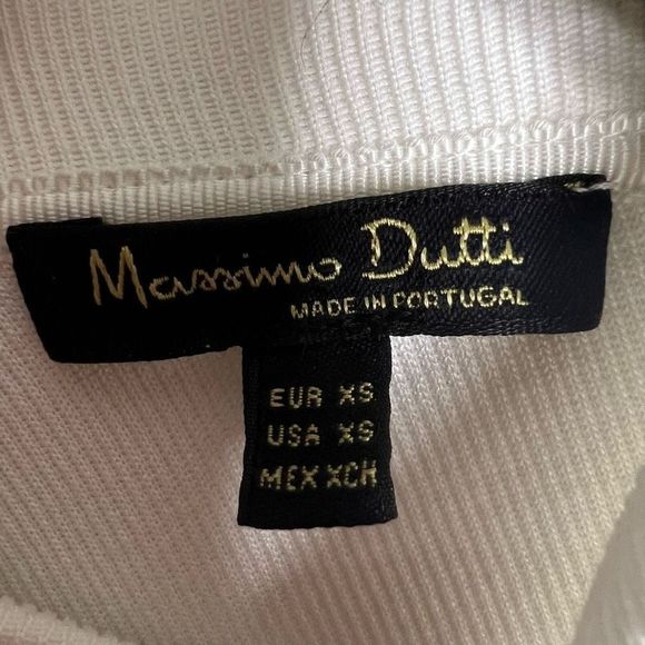 Massimo Dutti White Dolman Sleeve Keyhole Back Ribbed Shift Dress Size XS - Picture 8 of 15